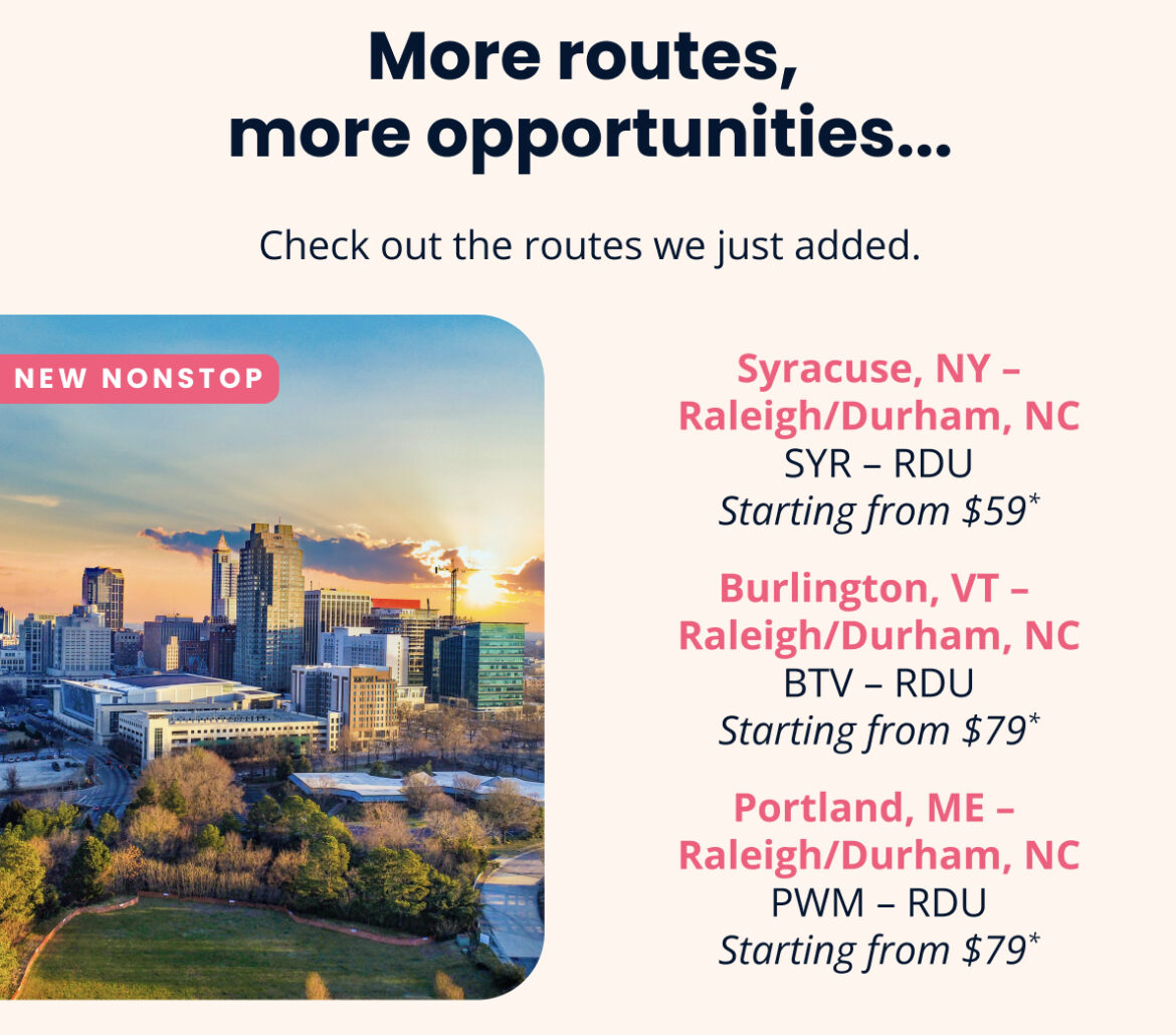 Breeze Airways Adds Three New Routes From Raleigh Durham The Bulkhead