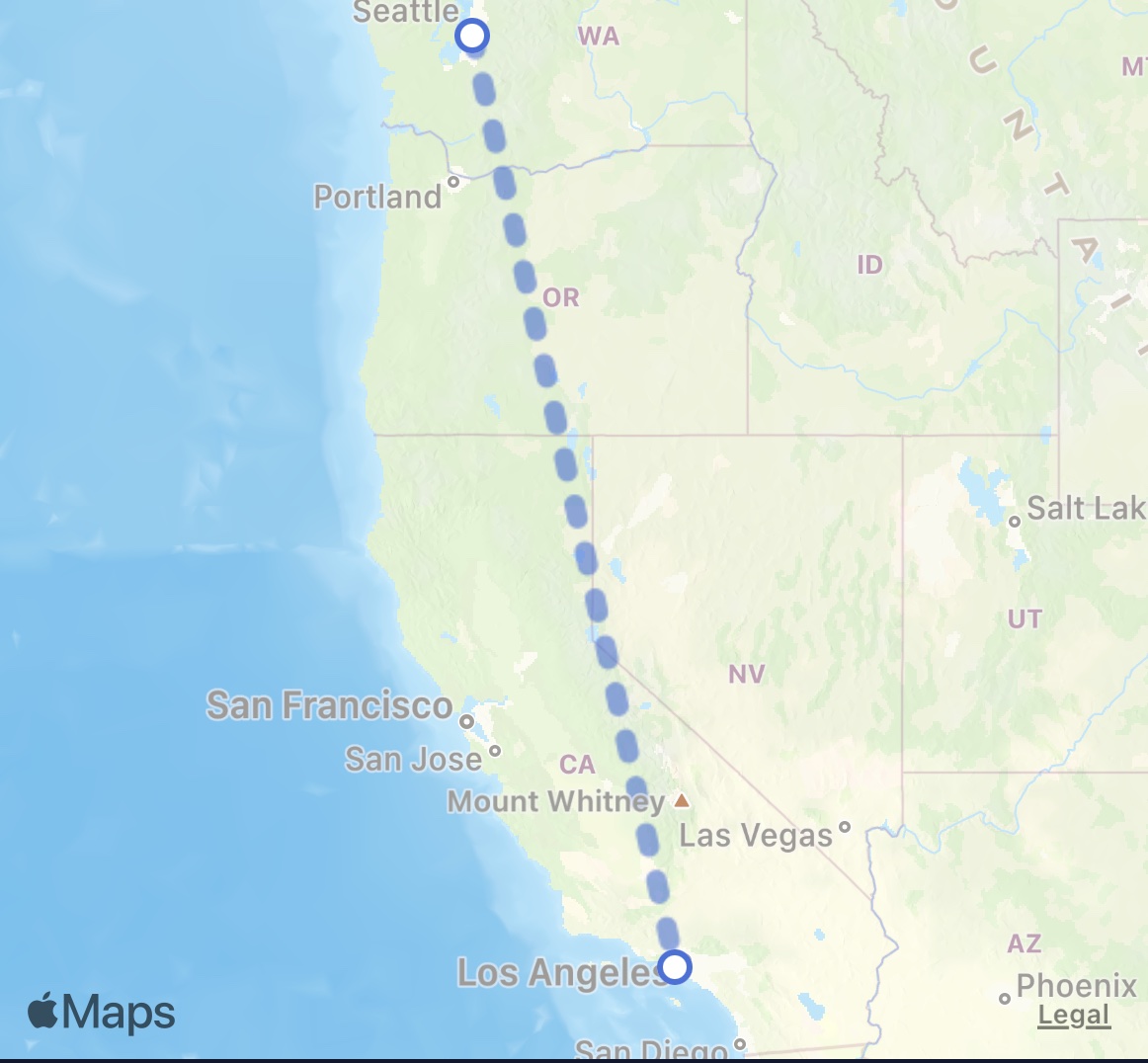 Flight Route SEA to LAX