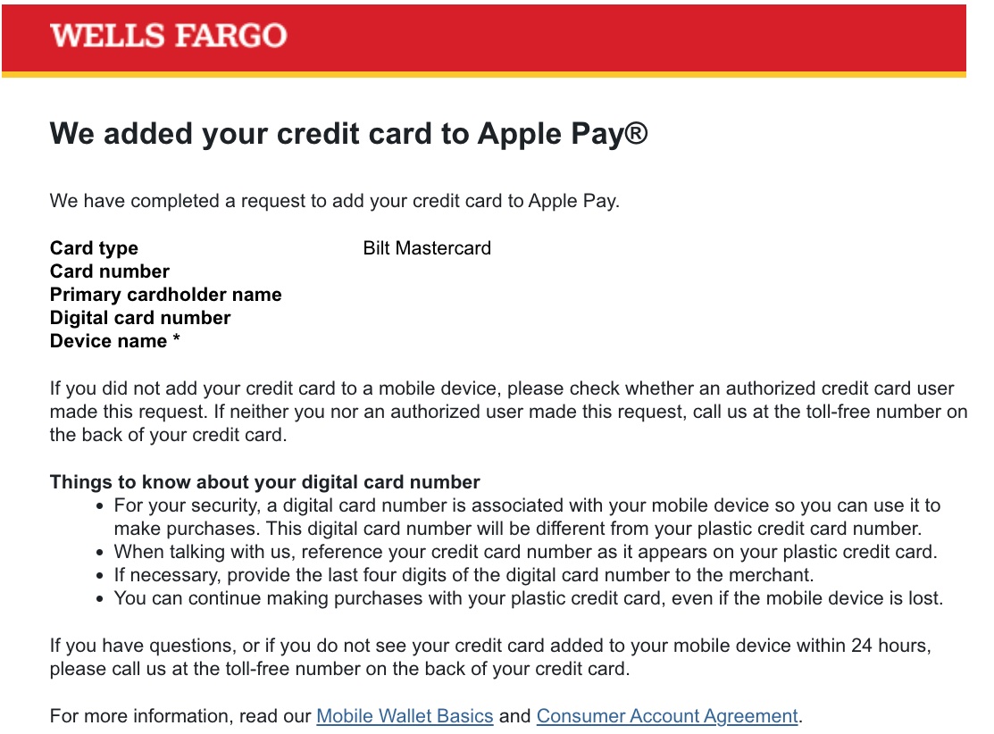 Bilt Card Apple Pay