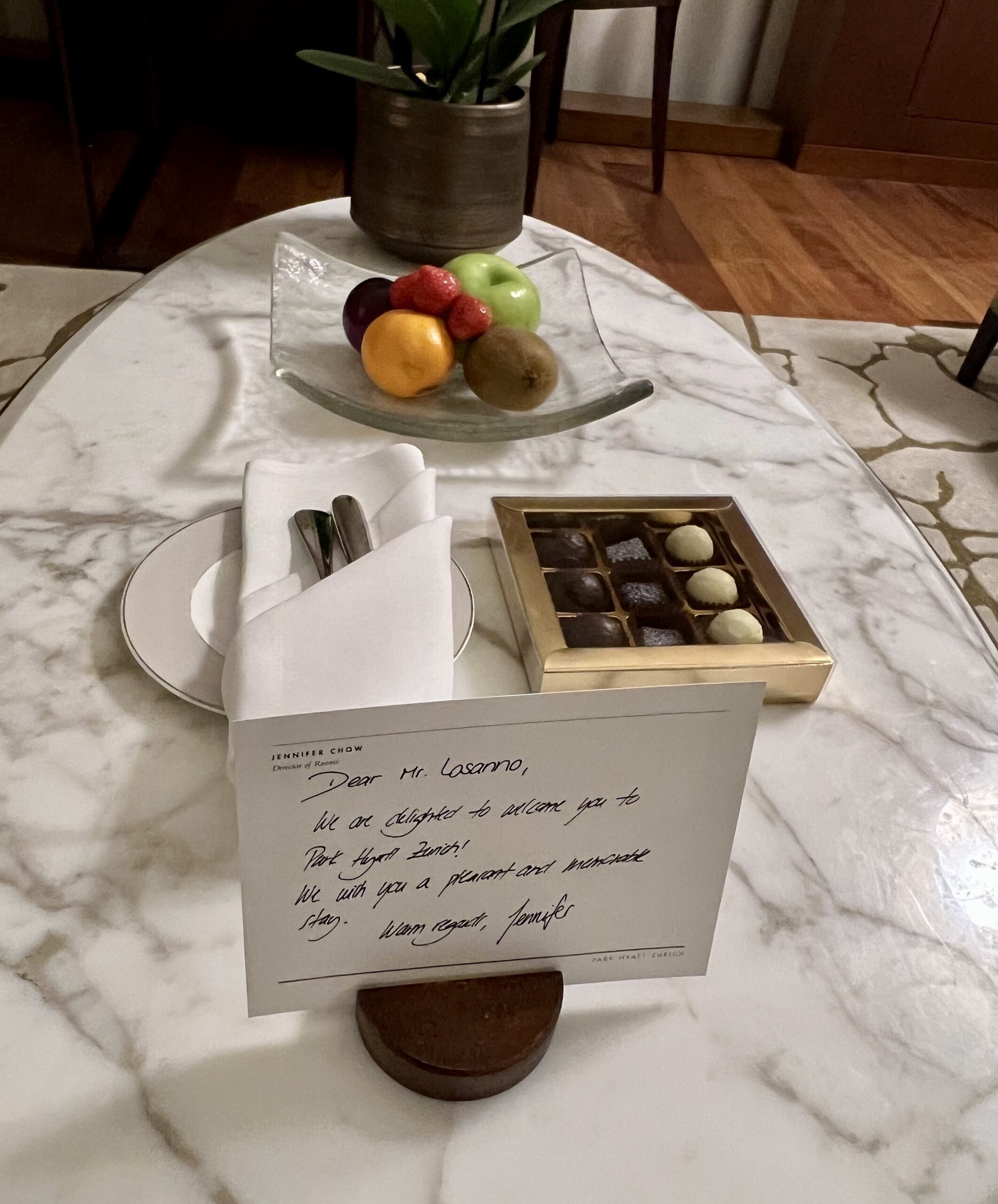 Park Suite Welcome Amenity