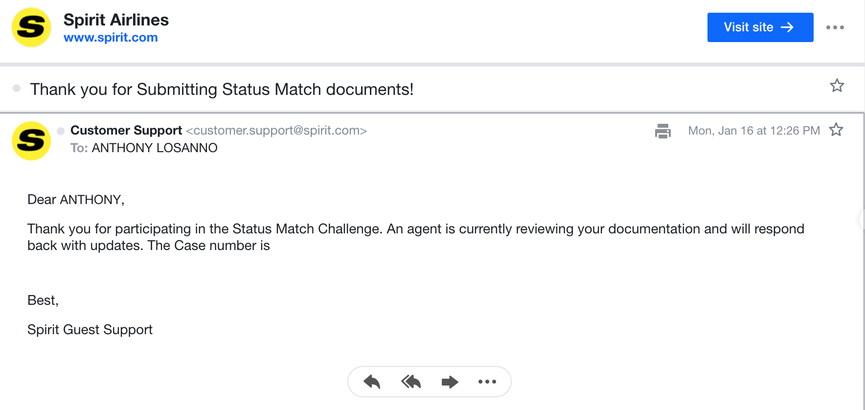 Status Match Email