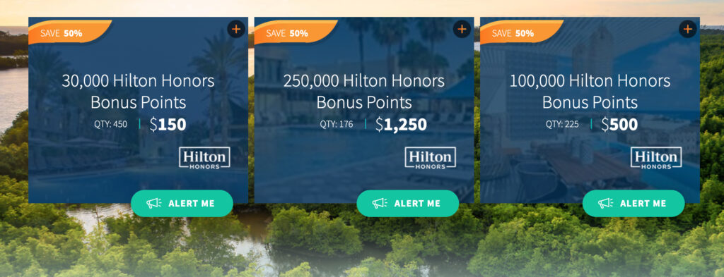 Hilton Honors Points Daily Deals