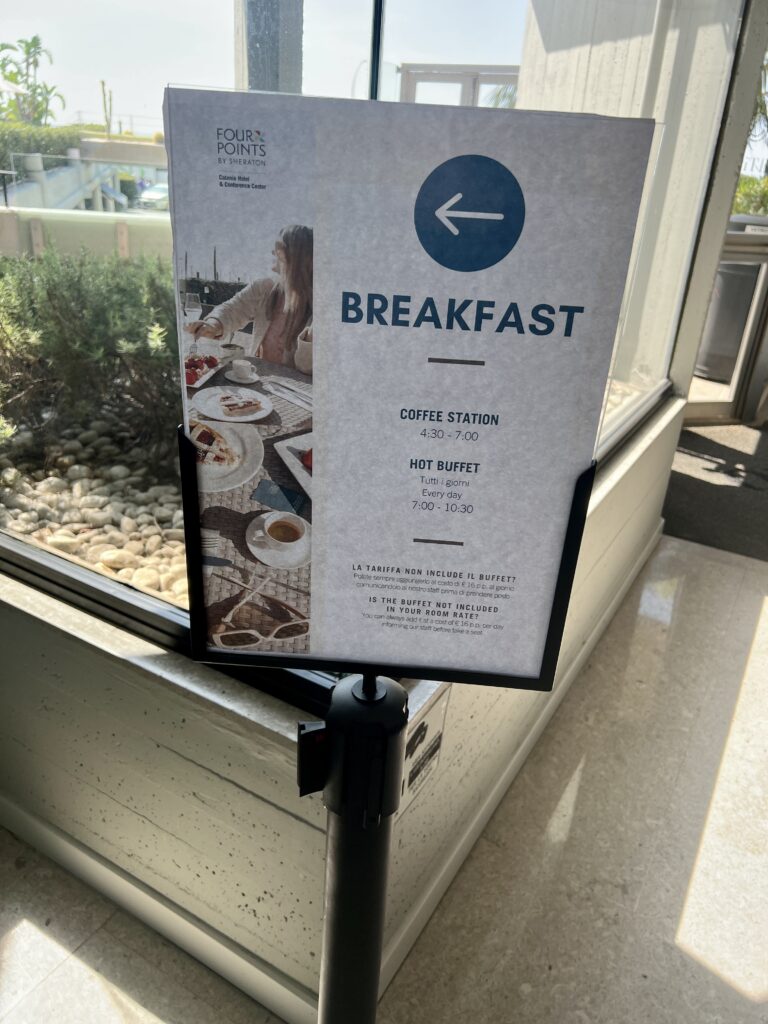 Four Points Breakfast Sign