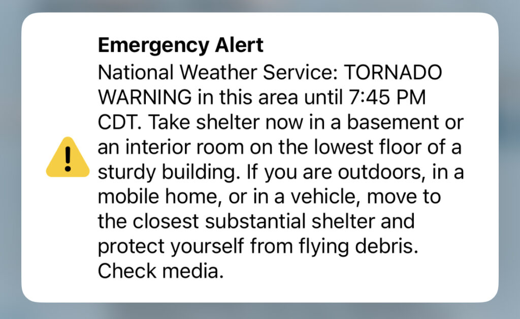 Tornado Warning Alert
