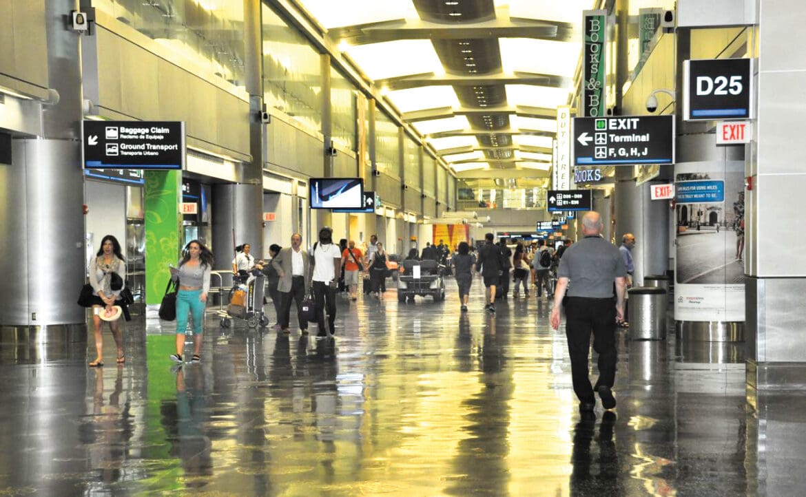 people walking in a terminal