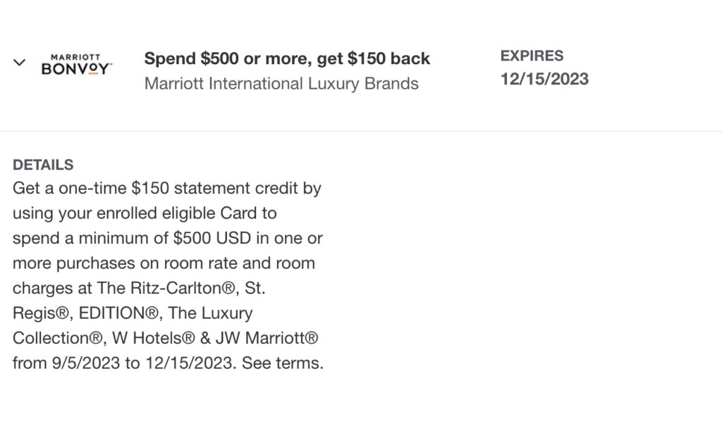 Amex Offer Marriott