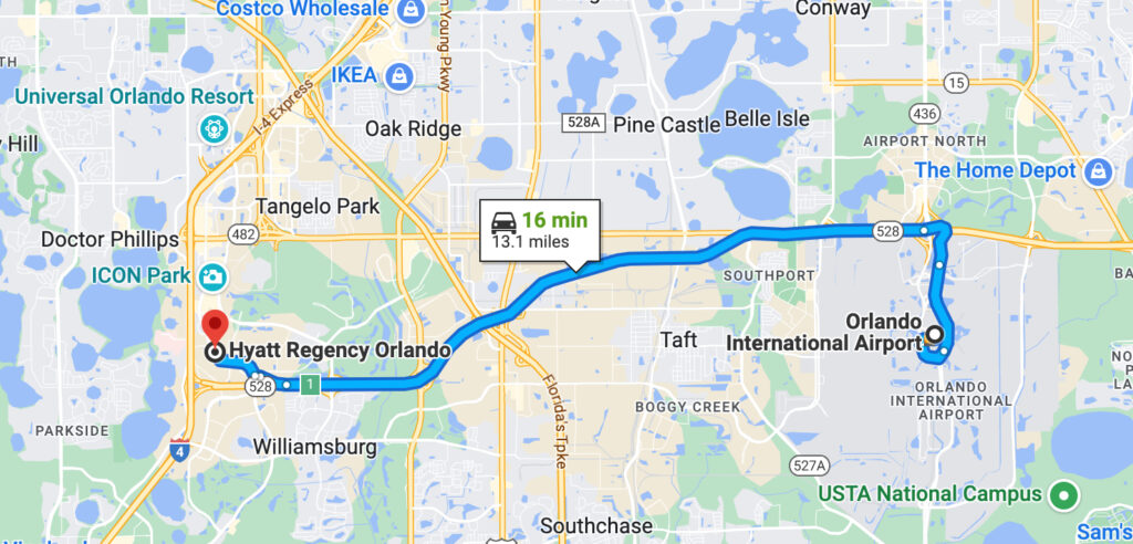 Hyatt Regency Orlando Map