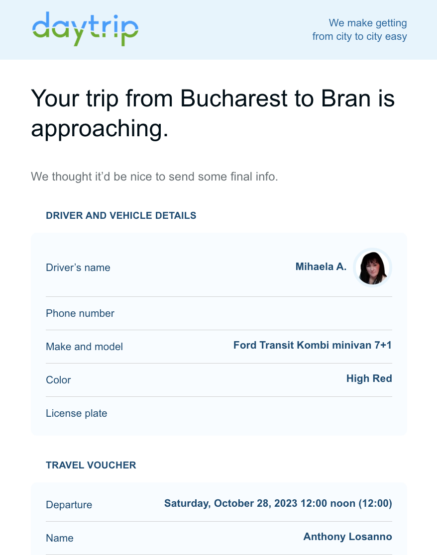 Bucharest to Bran