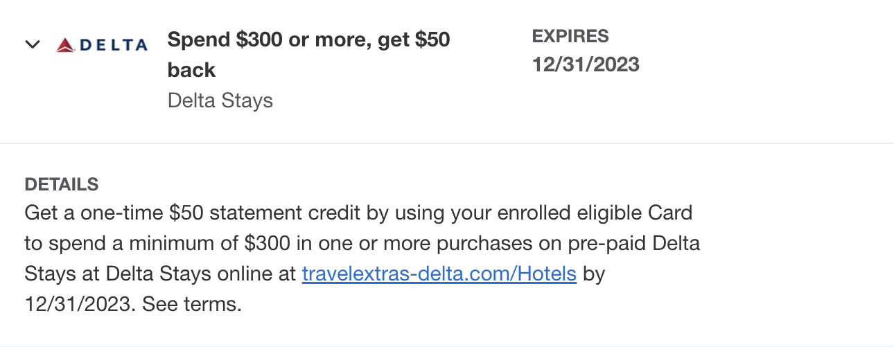 Amex Offer Delta Stays