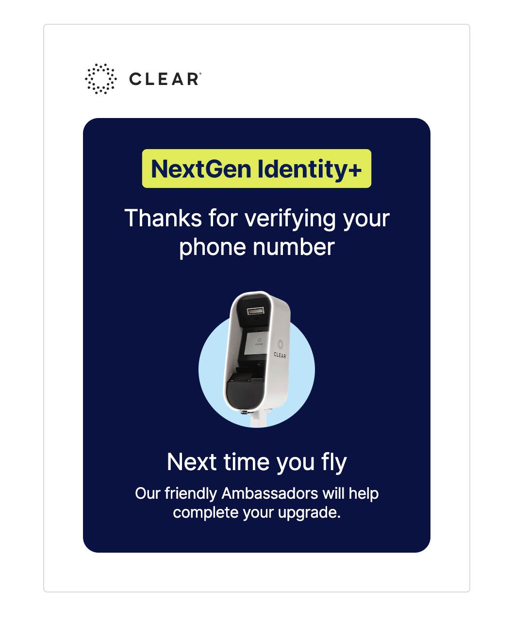 CLEAR NextGen Identity+