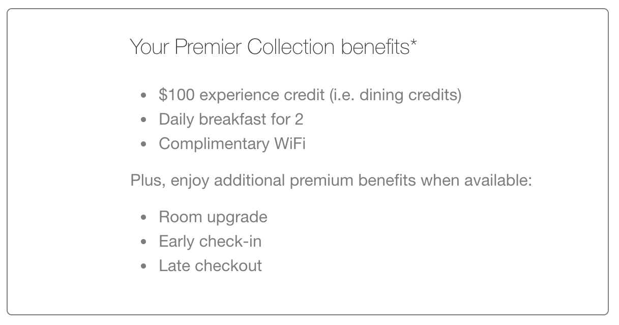 Premier Collection Benefits