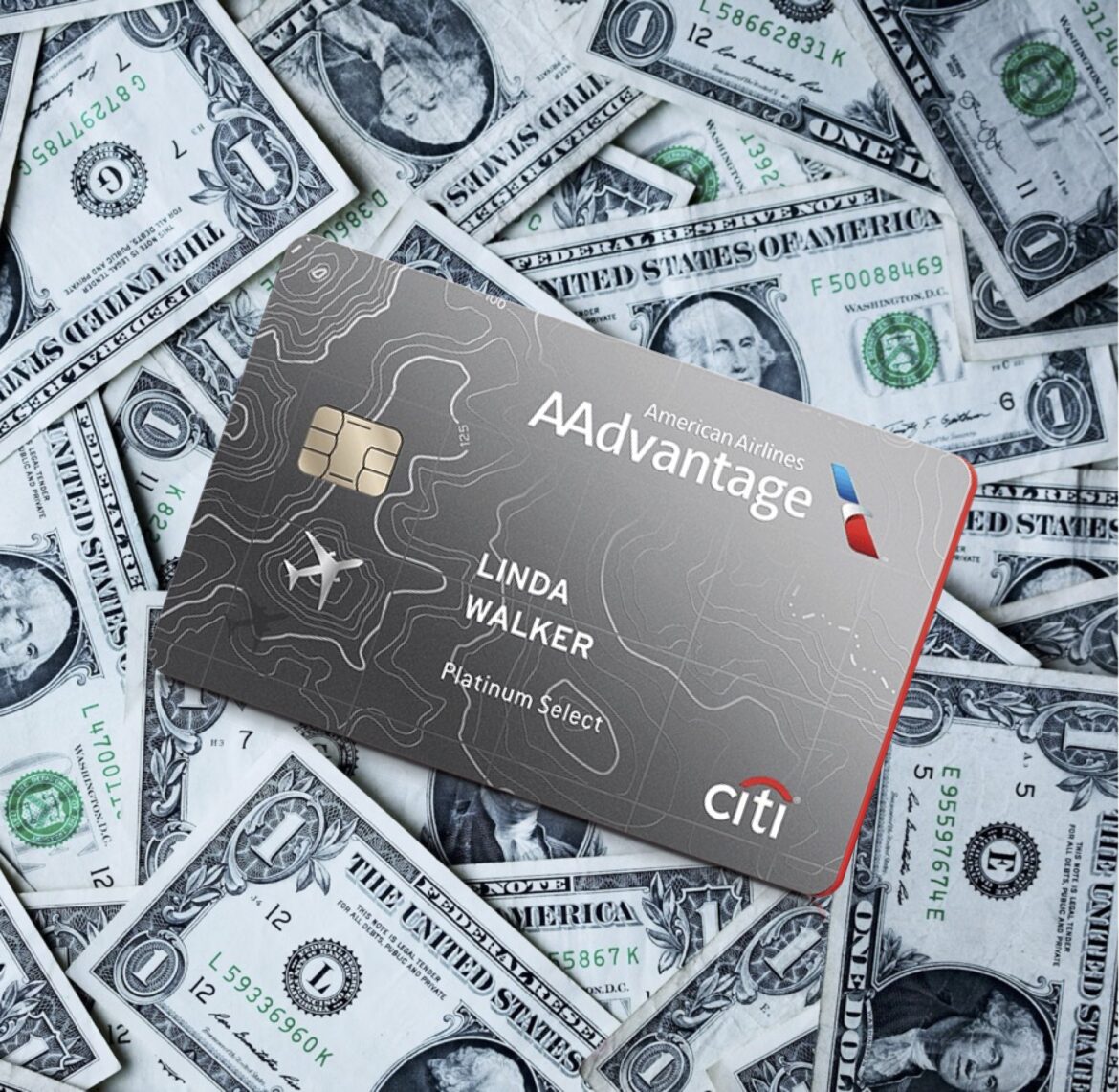 a credit card on top of money