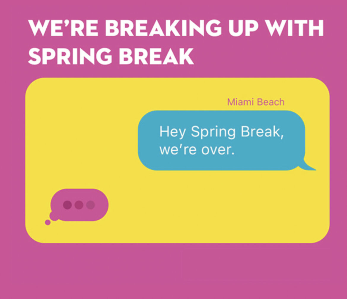 a yellow and purple rectangular box with blue and purple bubbles