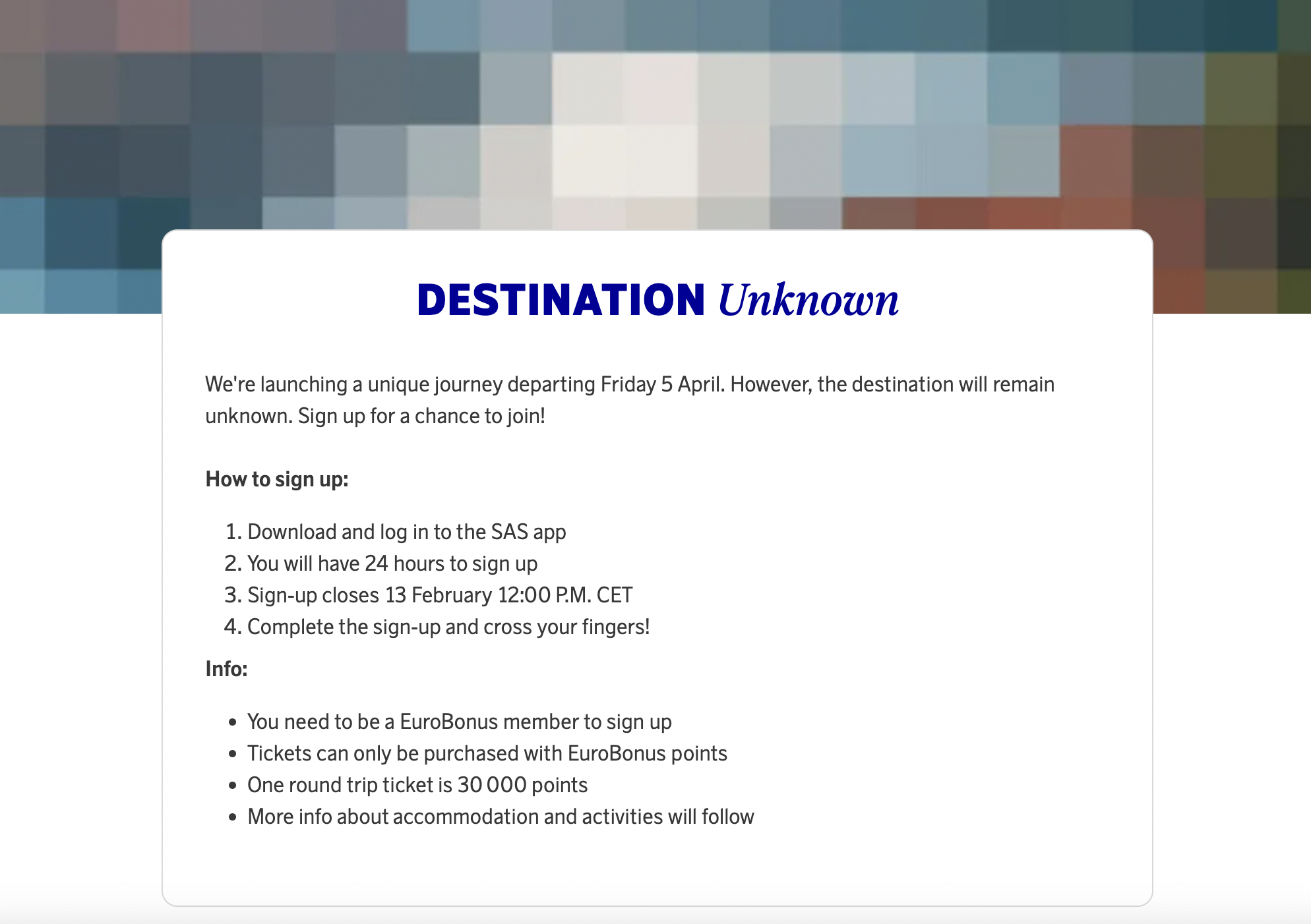 SAS Destination Unknown