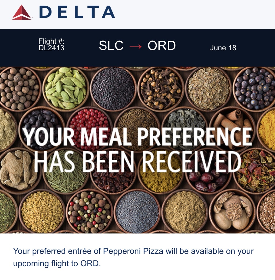 Delta Meal Selection