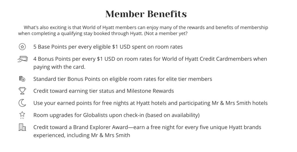 Member Benefits Hyatt Mr Mrs Smith