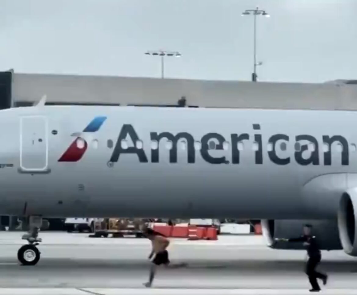 AA Shirtless Man LAX