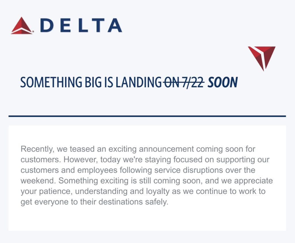 Delta Big Announcement