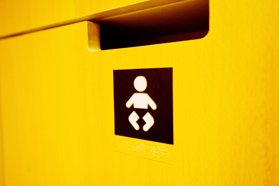 Baby Care Sign On Door