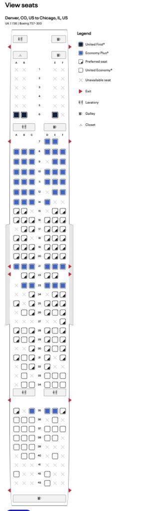 UA Seat Map