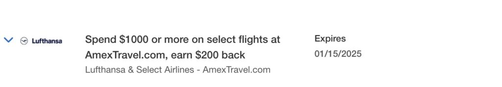 Amex Offer Lufthansa