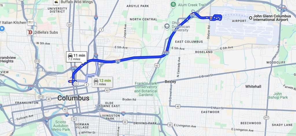 Hyatt Regency Columbus Map