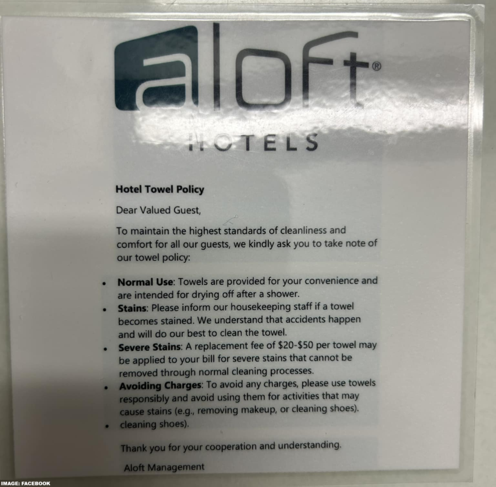 Aloft Towel Policy