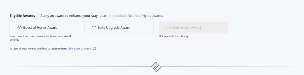 Hyatt Suite Upgrade Award 2