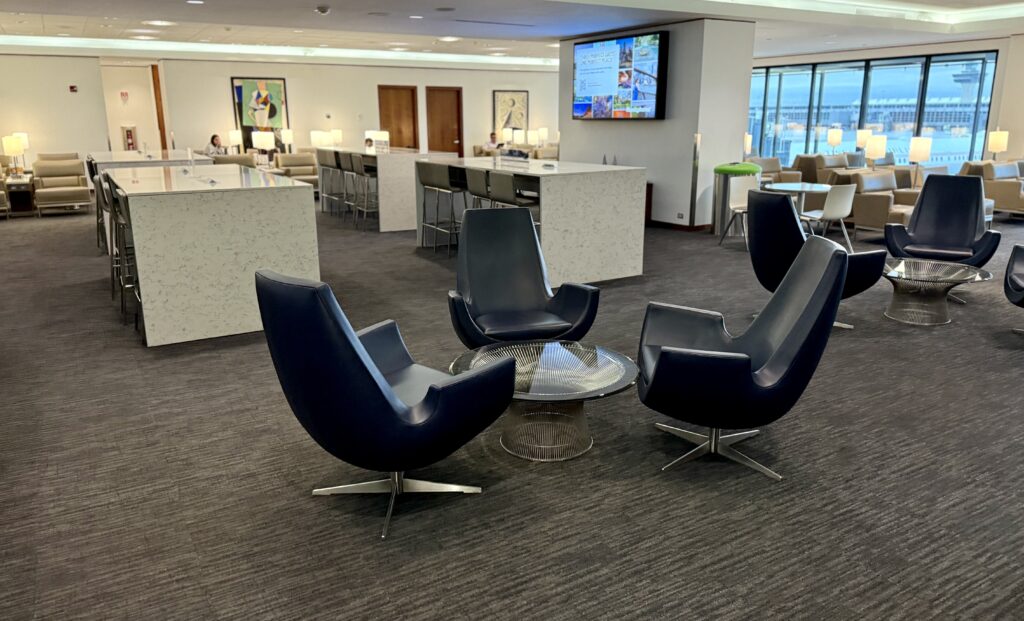 a group of chairs in a room