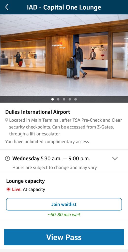 Capital One Lounge Access