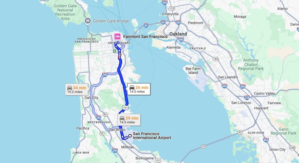 Westin St Francis Map