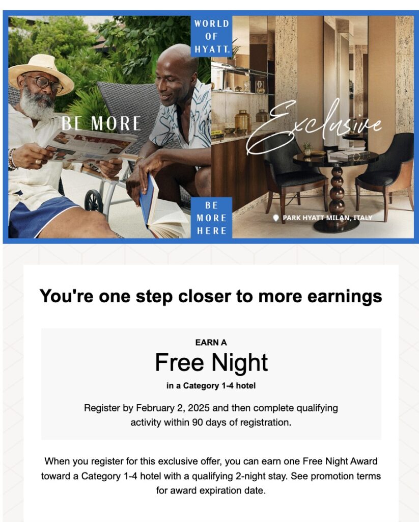 Hyatt Promo Free Night