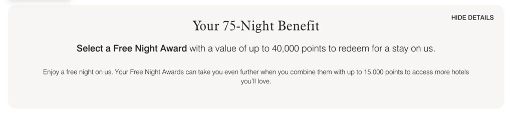 Marriott 75 Nights