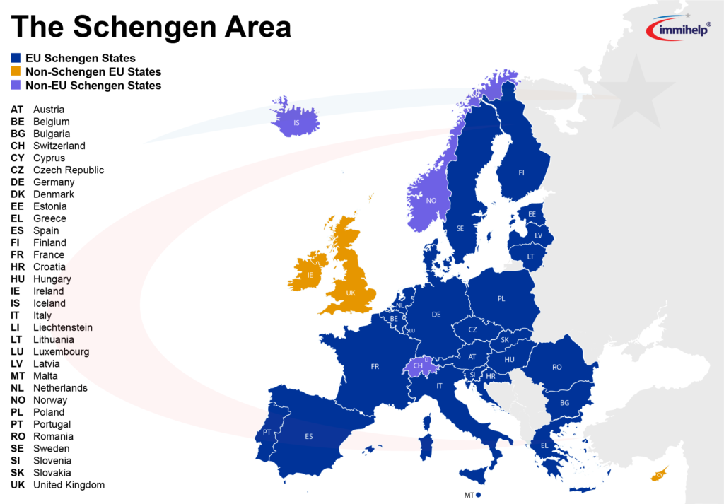 Schengen Area Map 2024