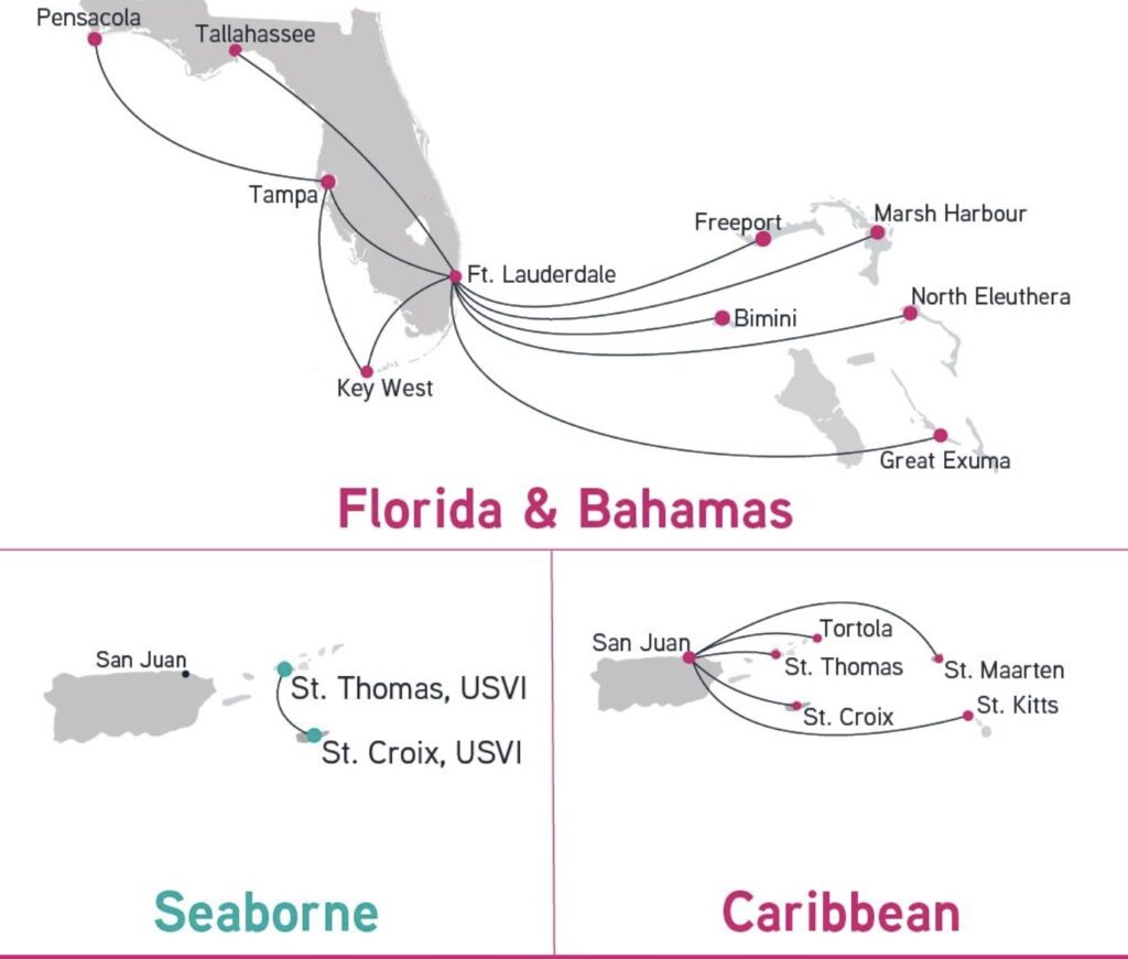 Silver Airways Map March 2025