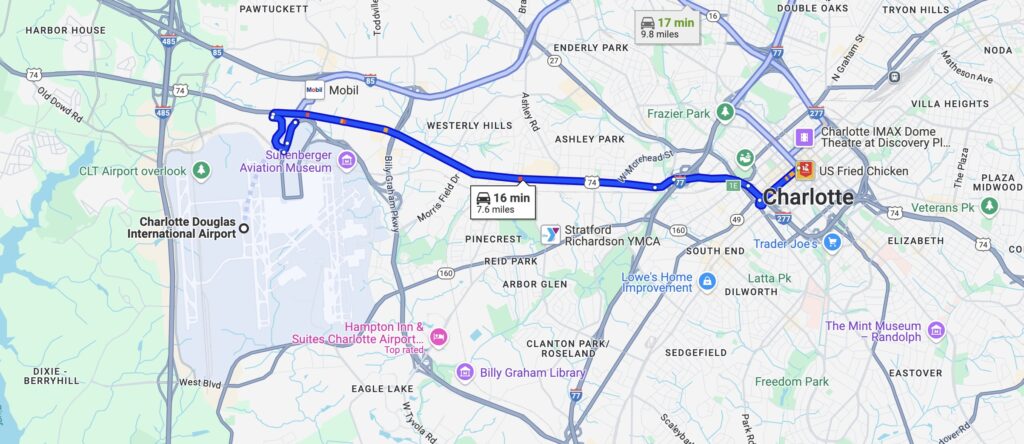 AC Charlotte City Center Map