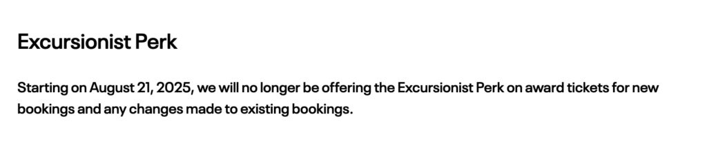 Excursionist Perk
