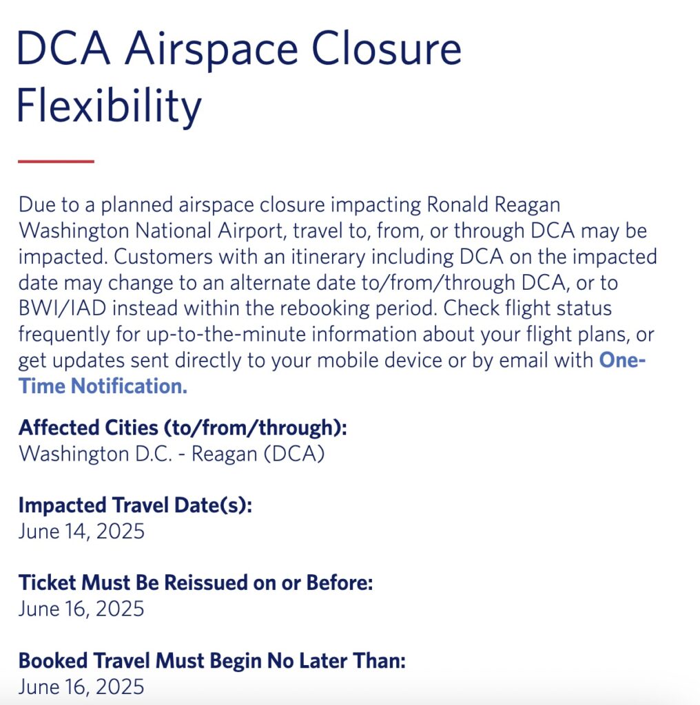 Delta DCA Waiver