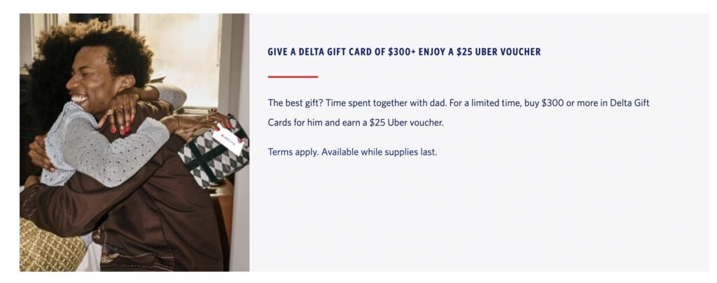 Delta Uber Gift Card