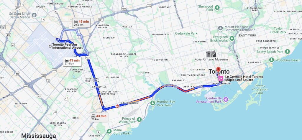 Sheraton Toronto Map