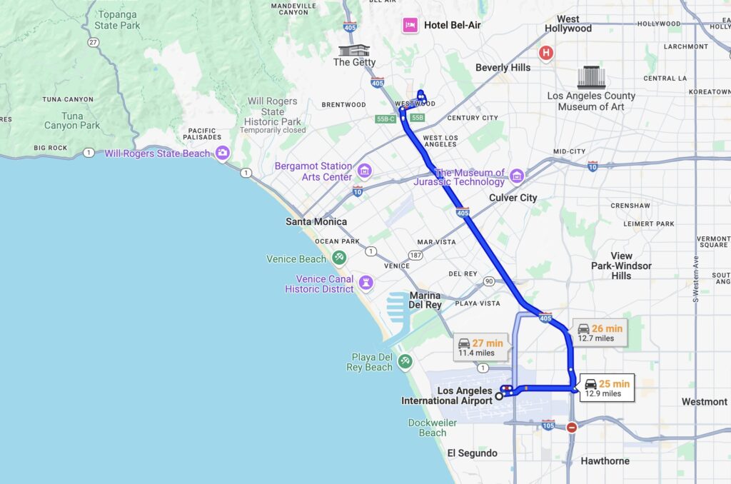 W Los Angeles West Beverly Hills Map