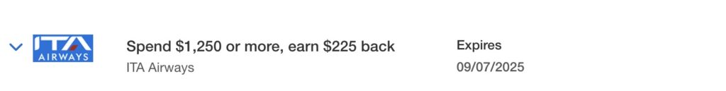 ITA Airways Amex Offer