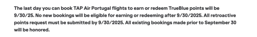 JetBlue TAP Ending