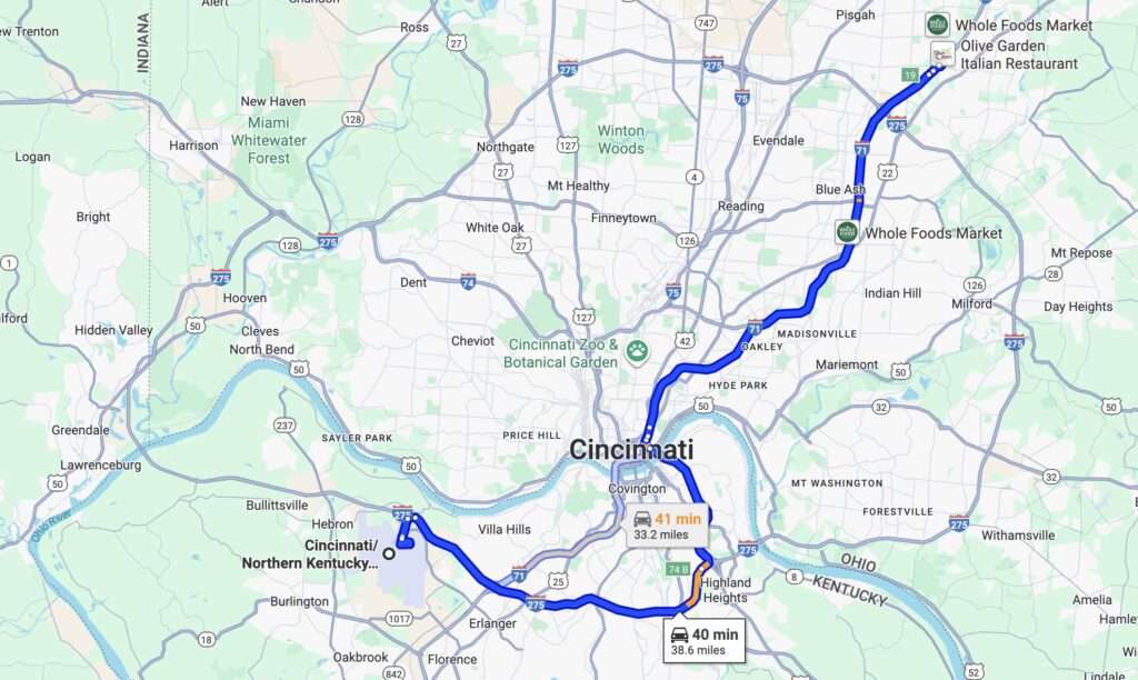 Marriott Cincinnati Northeast Map