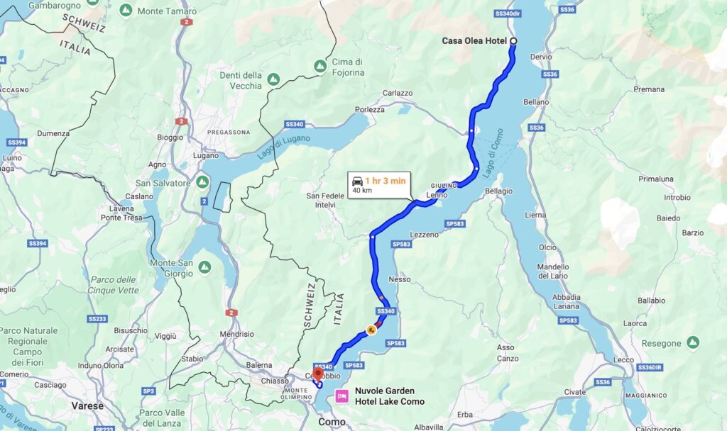 Sheraton Lake Como Hotel Map