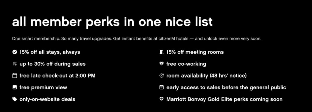 citizenM+ Benefits