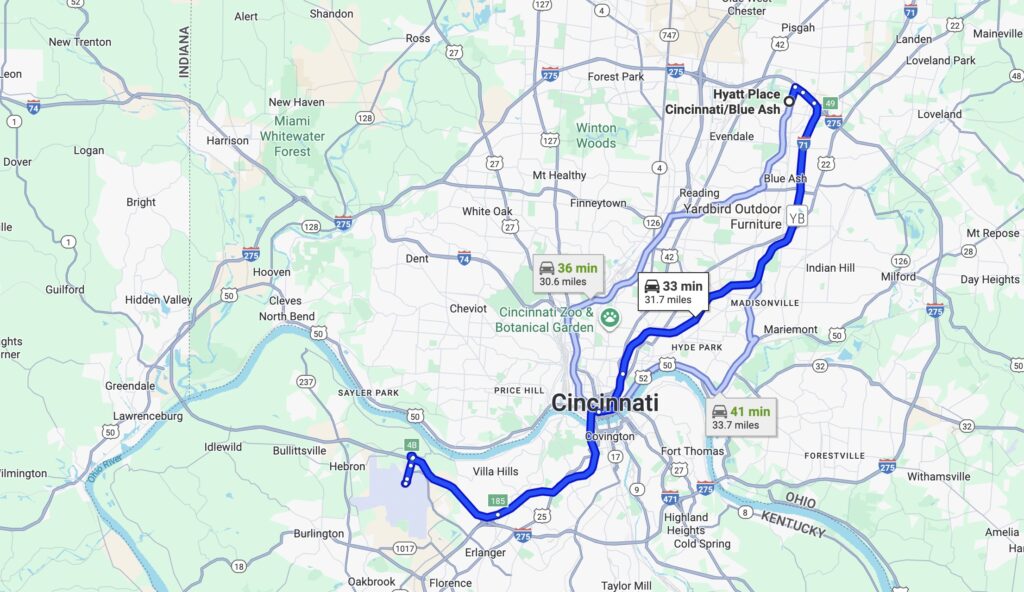 DoubleTree CVG Map
