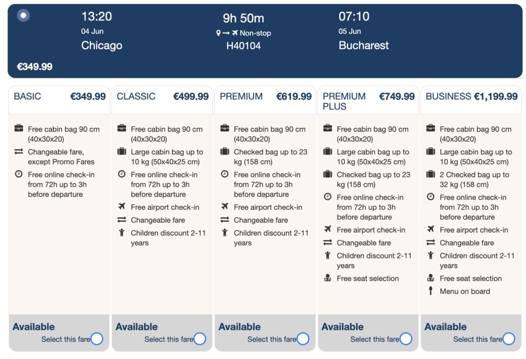 HiSky Chicago Fares