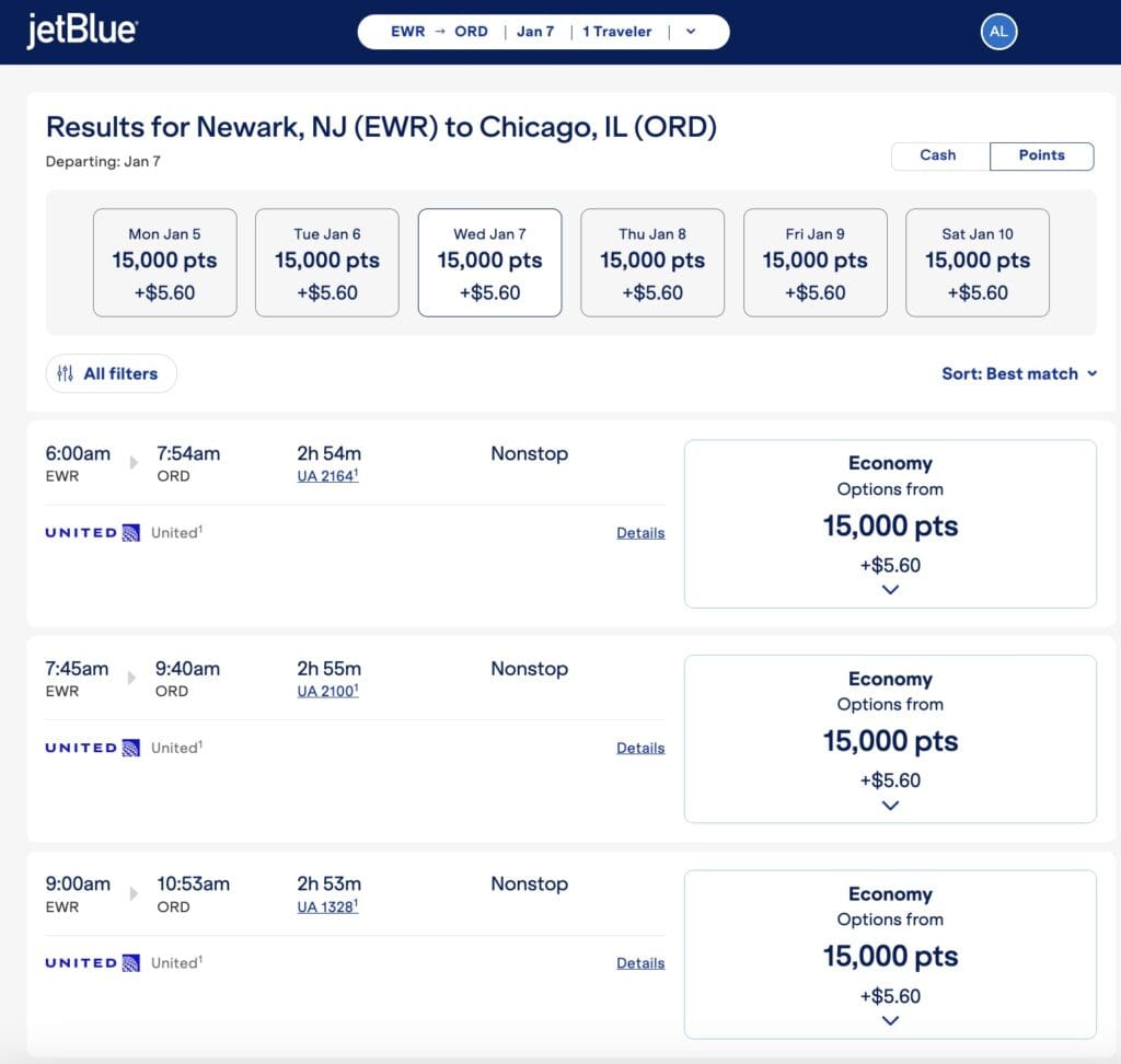 JetBlue United Booking