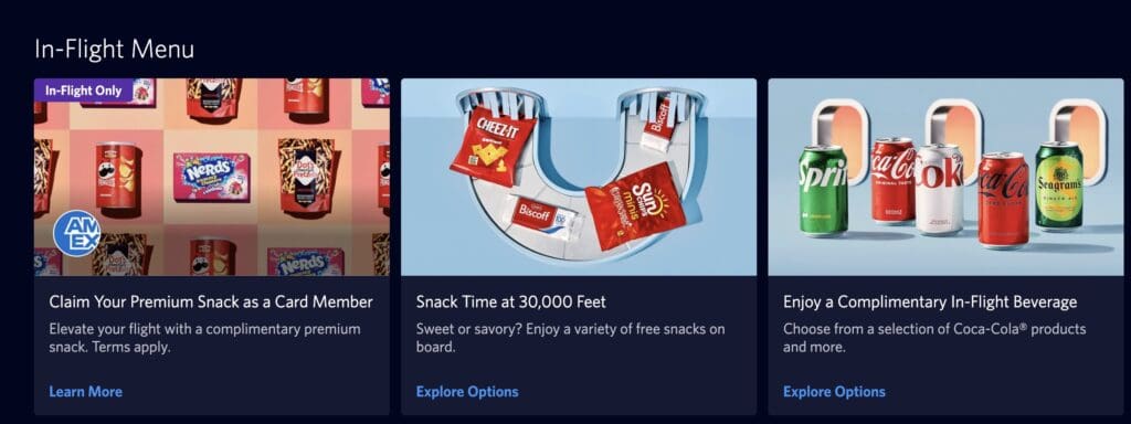 Delta In-Flight Snack Menu